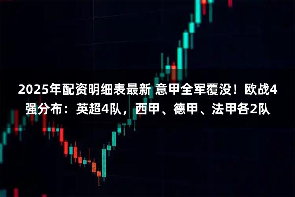 2025年配资明细表最新 意甲全军覆没！欧战4强分布：英超4队，西甲、德甲、法甲各2队